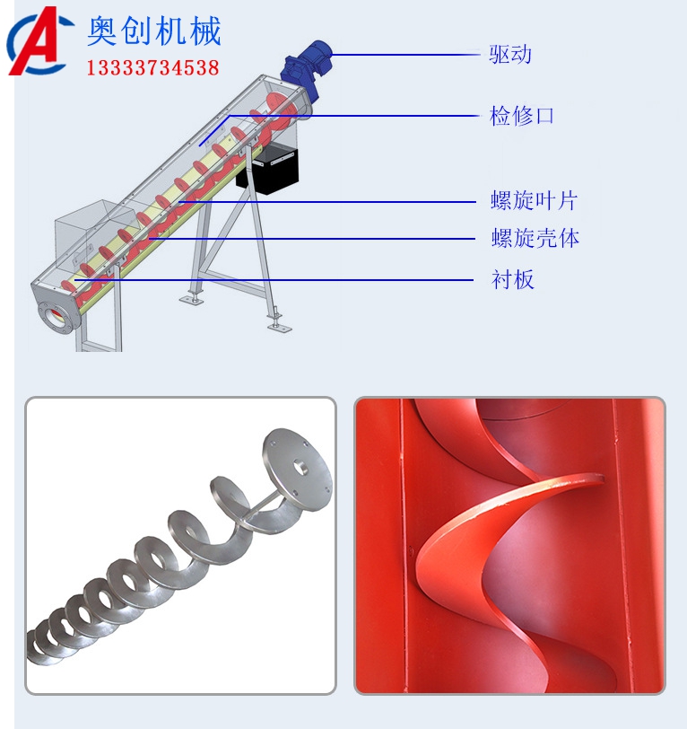 有轴与无轴螺旋输送机的区别与优缺点